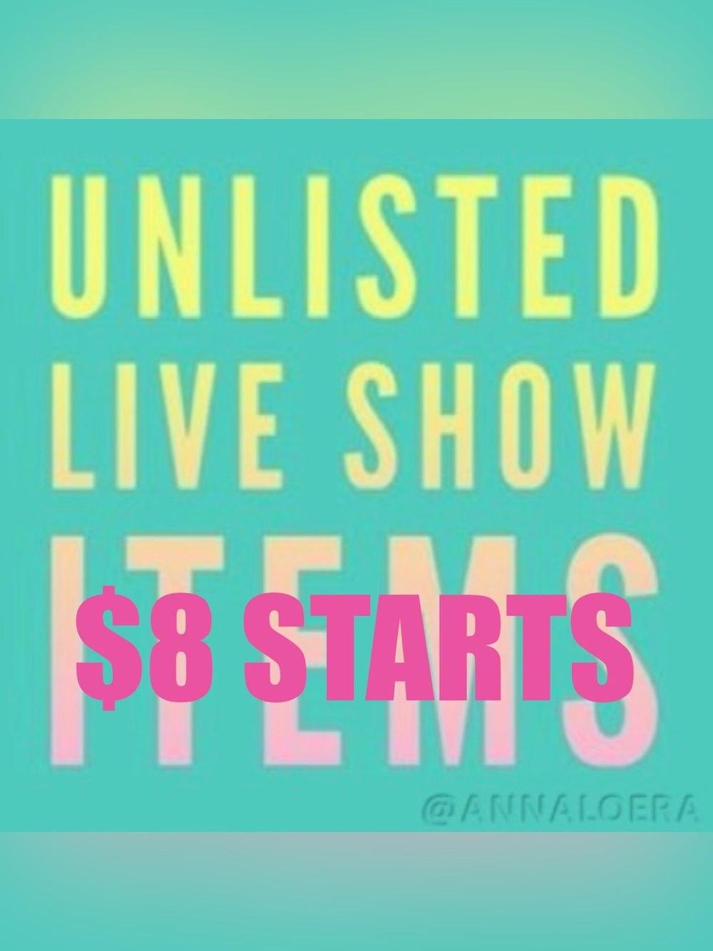 👗 UNLISTED LIVE SHOW ITEM 👗